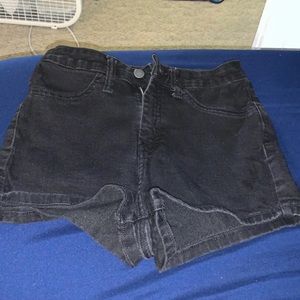Black jean shorts